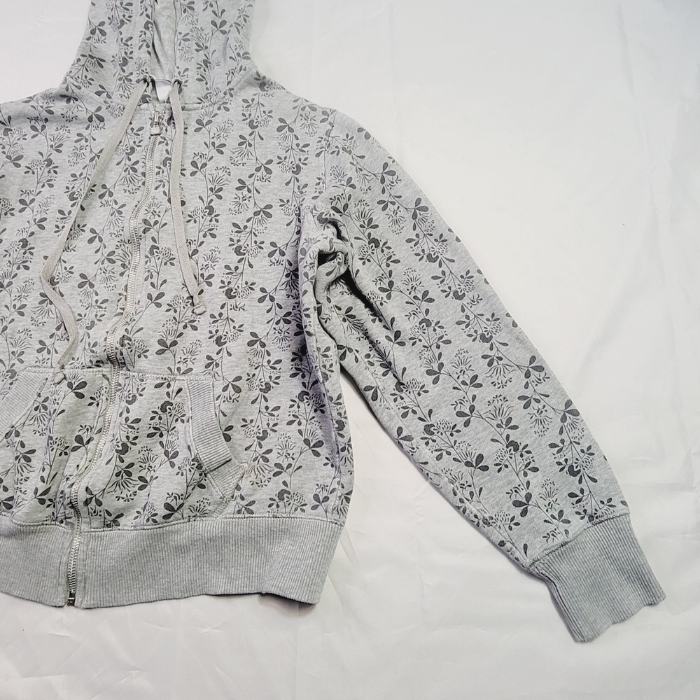 LFL Kids Full Zip Hoodie Size Large Grey Botanical Print Jacket K73 - Picture 6 of 15